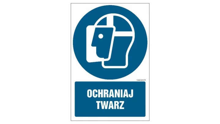 ZNAK - GL009 Ochraniaj twarz 30 x 45 cm KS - Folia podłogowa foto.