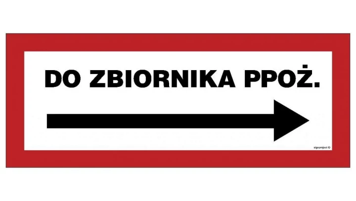 ZNAK - BC137 Do zbiornika ppoż. w prawo 36 x 14 cm TS - Płyta TD foto.