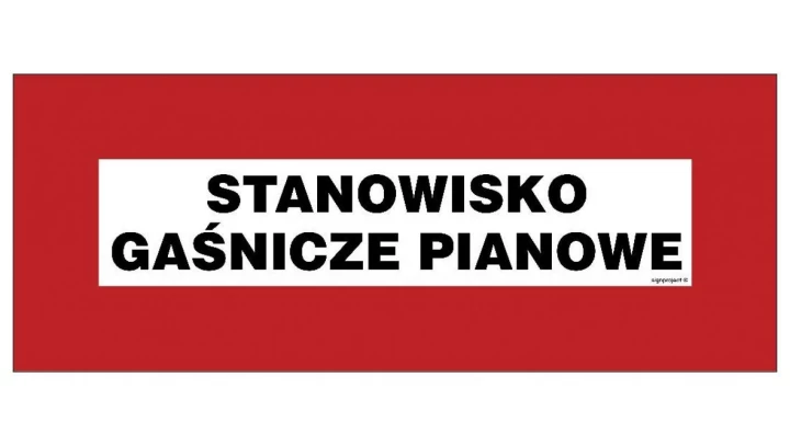 ZNAK - BC123 Stanowisko gaśnicze pianowe 54 x 21 cm PN - Płyta 1mm