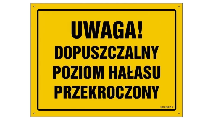 ZNAK - OA059 Miejsce pracy 30 x 21,5 cm BN - Płyta żółta 0,6mm