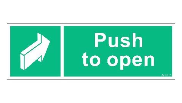 ZNAK - AC060 Push to open 15 x 5 cm PN - Płyta 1mm