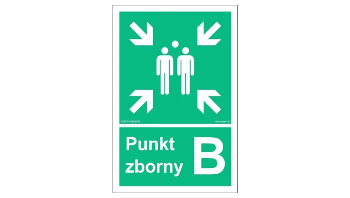 ZNAK - AC044 Punkt zborny B 10 x 15 cm PS - Płyta 1mm foto.