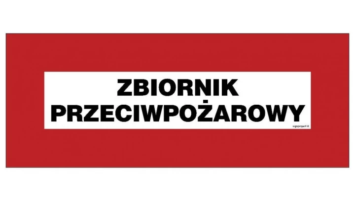 ZNAK - BC121 Zbiornik przeciwpożarowy 54 x 21 cm PS - Płyta 1mm foto.