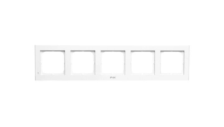 SONATA Ramka pięciokrotna do łączników IP-44 biały mat RH-5R/75
