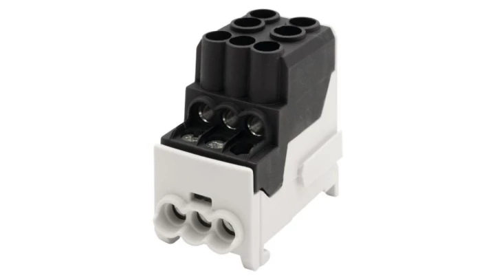 Blok rozdzielczy DBR 100A (2x25 / 6x10) Al/Cu - czarny