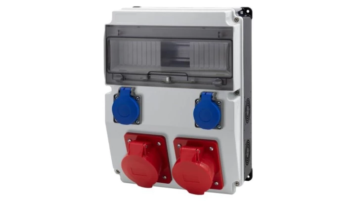 Rozdzielnica CAJA 12M BICOLOR - gniazda 2x32A 5p, 2x230V /12 modułów/