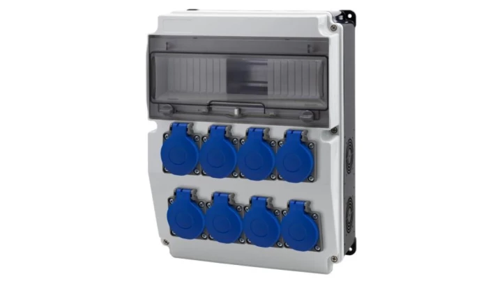 Rozdzielnica CAJA 12M BICOLOR - gniazda 8x230V /12 modułów/