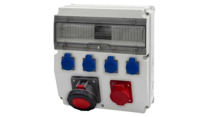 Rozdzielnica CAJA 15M - gniazda 32A 5p, 63A 5p, 4x230V /15 modułów/