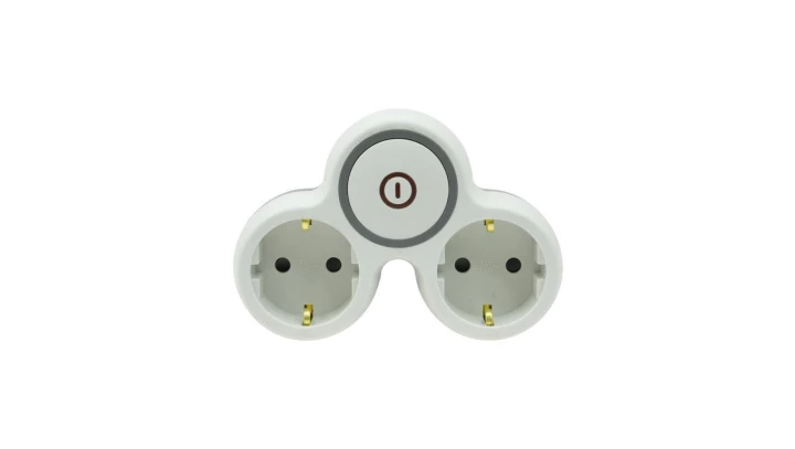 Rozgałęźnik wtyczkowy dwukrotny z włącznikiem z/u schuko R-21BWS/S/B W-72003