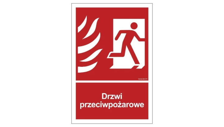 ZNAK - BC053 Drzwi przeciwpożarowe prawostronne 50 x 74 cm FN - Folia samoprzylepna
