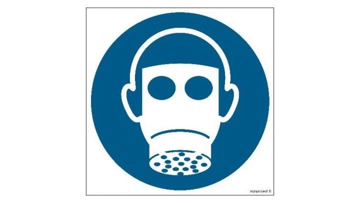 ZNAK - GJ017 Nakaz stosowania ochrony dróg oddechowych 50 x 50 cm TS - Płyta TD foto.
