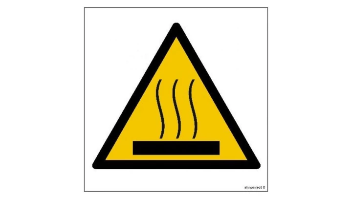 ZNAK - GE004 Gorąca powierzchnia 10 x 10 cm FN - Folia samoprzylepna