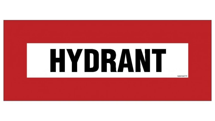 ZNAK - BC110 Hydrant 36 x 14 cm PN - Płyta 1mm