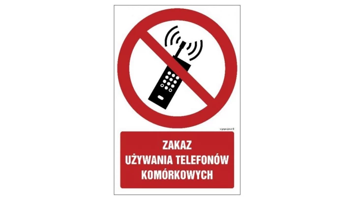 ZNAK - GC030 Zakaz używania telefonów komórkowych 35 x 52,5 cm KS - Folia podłogowa foto.