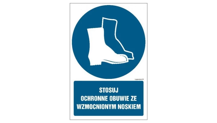 ZNAK - GL030 Stosuj ochronne obuwie ze wzmocnionym noskiem 25 x 37,5 cm PS - Płyta 1mm foto.