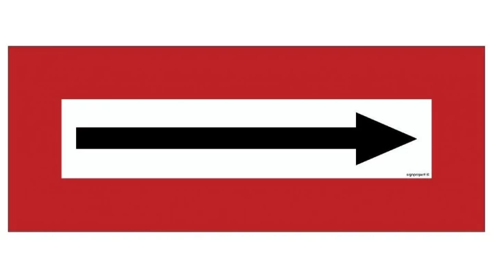 ZNAK - BC114 Kierunek drogi 54 x 21 cm FN - Folia samoprzylepna