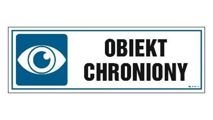 ZNAK - NC022 Obiekt chroniony 60 x 20 cm FN - Folia samoprzylepna