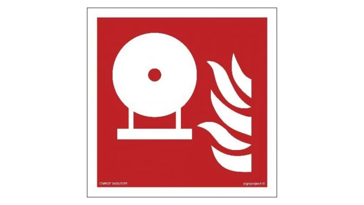 ZNAK - BF013 Stała butla gaśnicza 10 x 10 cm FN - Folia samoprzylepna