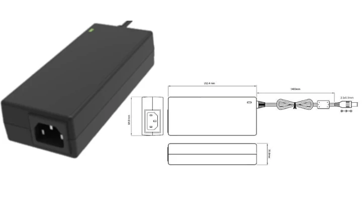 Biurkowy zasilacz impulsowy20V/6A/120W z wtykiem DC - 5.5x2.5mm