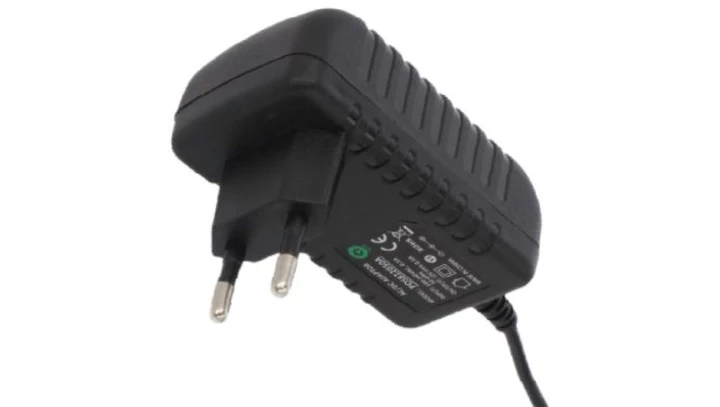 POSB09100A 9V/1A/9W Czarny, adapter horyzontalny, gniazdo AC:CEE7/16. wtyk DC:2.1/5.5(+)