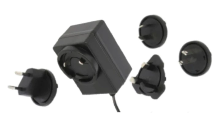 POS(B) 12V/1A/12W czarny, adapter horyzontalny, wtyk AC: EU/US/UK/AU. wtyk DC:2.1/5.5(+)