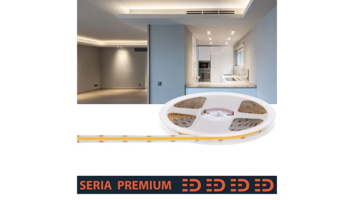 Taśma Premium 12V COB 320led 4000K 700lm Ra90 (50)