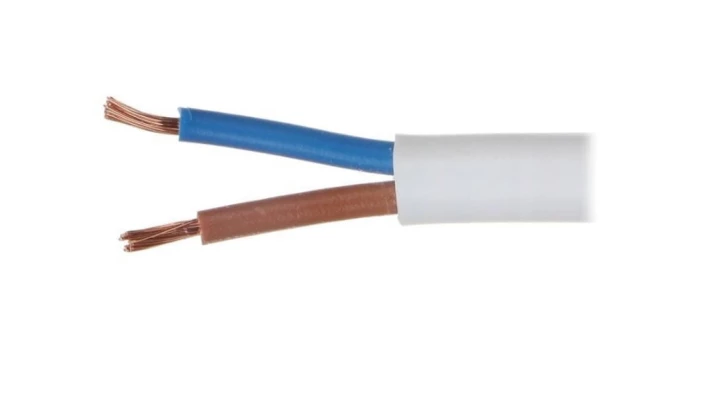 Przewód mieszkaniowy H03VV-F (OMY) 2x1 biały 300/300V /100m/