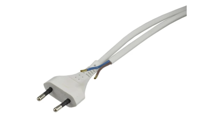 Przewód przyłączeniowy z wtyczką płaską WJ-11 b/u 1,9m H03VVH2-F 2x0,75 biały