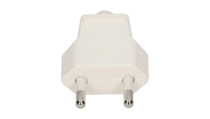 Wtyczka płaska 10A b/u 250V biała WT-1001 (ZN-11 2,5A)