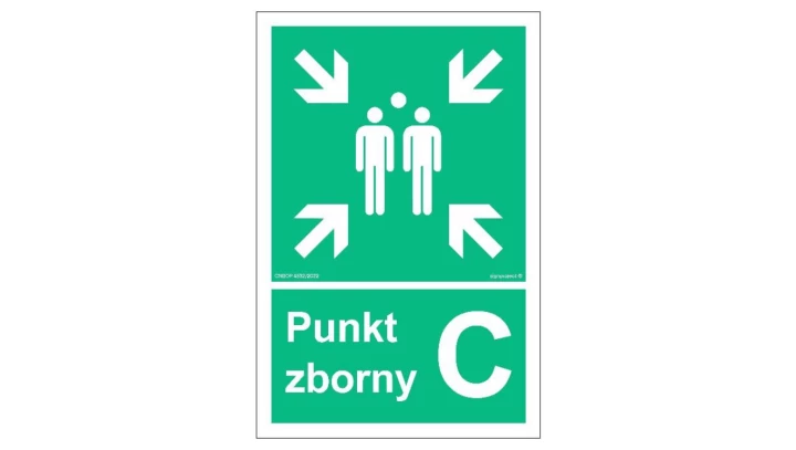 ZNAK - AC045 Punkt zborny C 25 x 37,5 cm PS - Płyta 1mm foto.