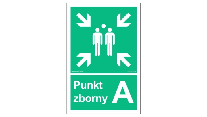 ZNAK - AC043 Punkt zborny A 35 x 52,5 cm PS - Płyta 1mm foto.