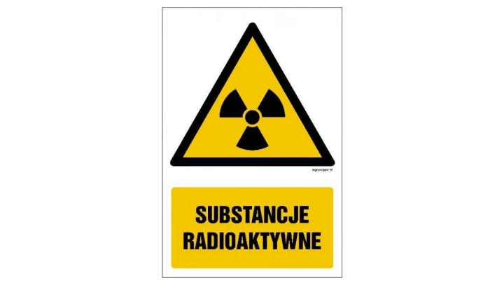 ZNAK - GF011 Substancje radioaktywne 15 x 22,5 cm PN - Płyta 1mm