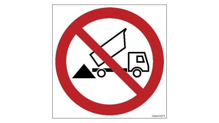 ZNAK - GB019 Zakaz wysypywania 50 x 50 cm PS - Płyta 1mm foto.