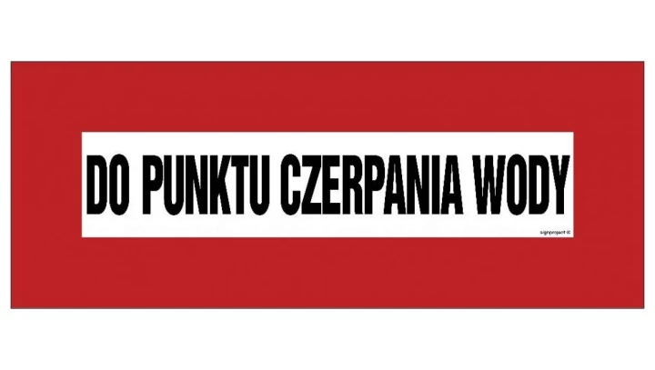 ZNAK - BC108 Do punktu czerpania wody 36 x 14 cm TS - Płyta TD foto.