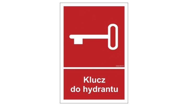 ZNAK - BC044 Klucz do hydrantu 35 x 51,8 cm FS - Folia samoprzylepna foto.