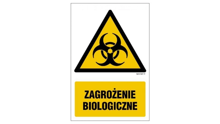 ZNAK - GF037 Zagrożenie biologiczne 70 x 105 cm KN - Folia podłogowa