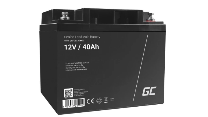 Green Cell AGM VRLA 12V 40Ah bezobsługowy akumulator do kosiarki, skutera, łodzi, wózka inwalidzkiego