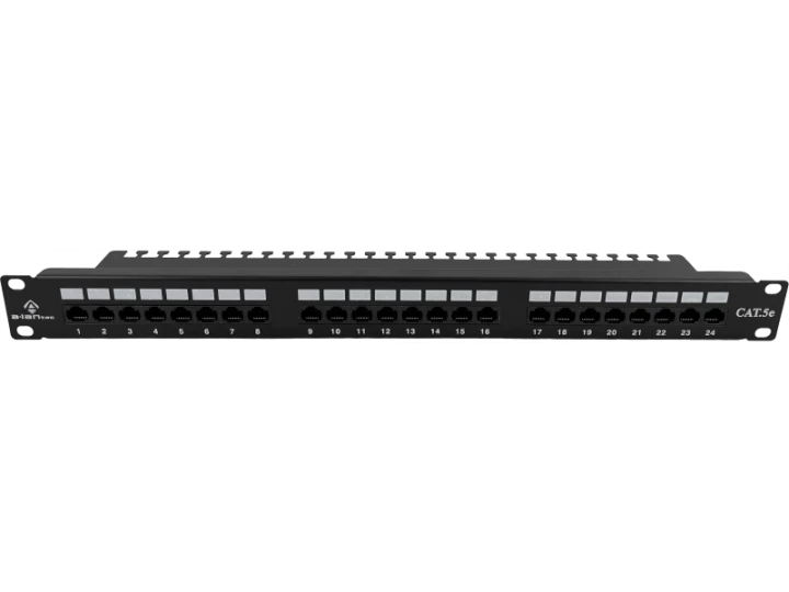 Patch panel UTP kat.5e 24 porty LSA z półką 1U/19 PK013