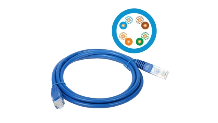 Patch-cord U/UTP kat.6 PVC 2.0m niebieski KKU6NIE2