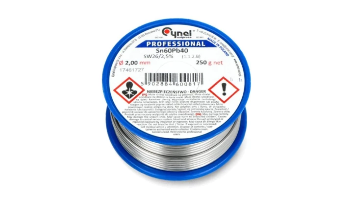 CYNEL UNIPRESS Cyna 2,00mm 250g Sn60Pb40 SW26/3/2.5 spoiwo lutownicze PROFESSIONAL