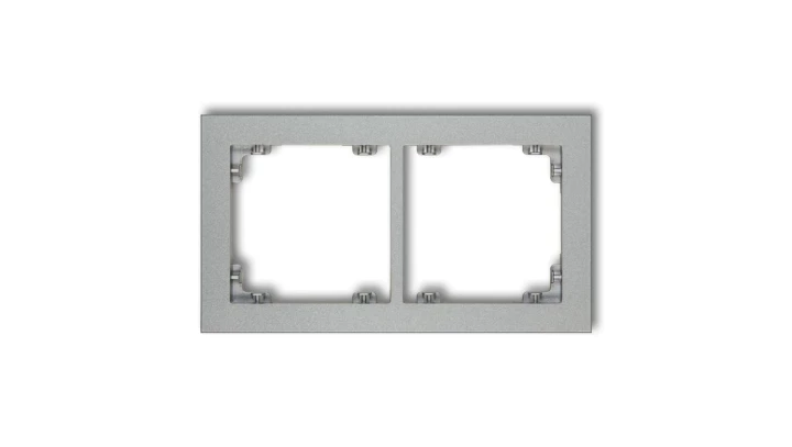 DECO Ramka podwójna srebrny metalik 7DR-2