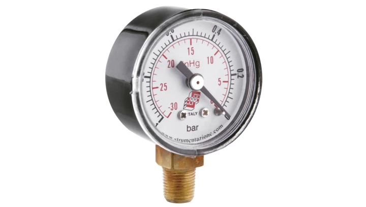 Wakuometr standardowy z przyłączem dolnym, śr. 50mm, -1/0bar, G1/4, W50R.PL000G14