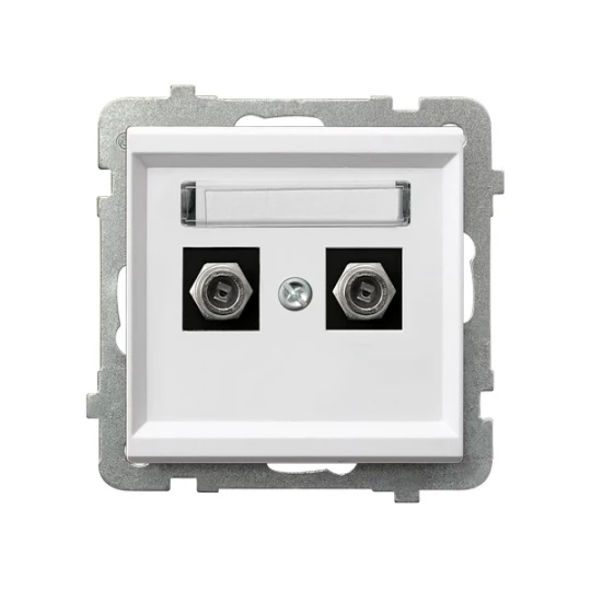 SONATA Gniazdo antenowe typu F podwójne biały mat GPA-2RF/m/75