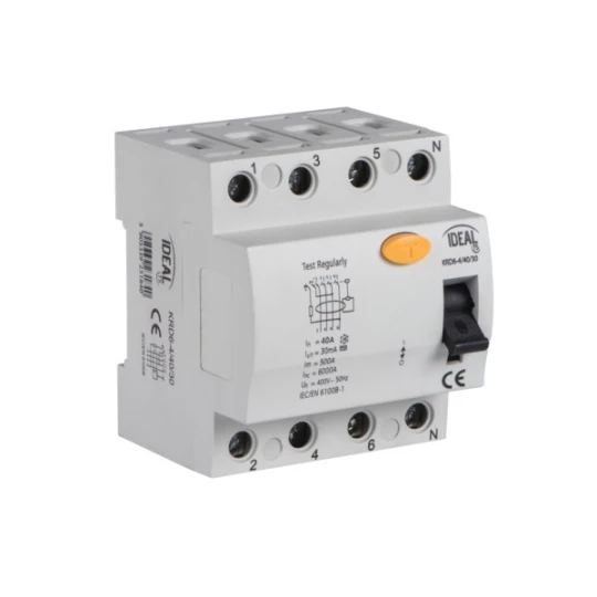 Wyłącznik różnicowoprądowy 4P 40A 0,03A typ AC KRD6-4/40/30 VDE 23184