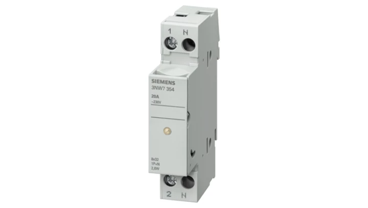 Podstawa bezpiecznikowa do wkł. cylindrycznych 10x38mm 32A 690V 1P z diodą sygnalizacyjną 3NW7014
