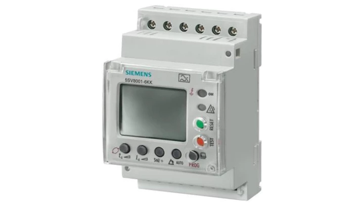 Przekaźnik do monitorowania prądu różnicowego Digital Typ A 30A 0,03A IDN 0,02 10 sek. (INS SEL) 5SV8001-6KK