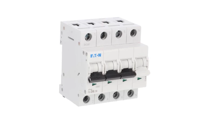 Wyłącznik nadprądowy 3P+N D 6A 6kA AC PL6-D6/3N 165046