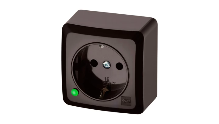 BERG Gniazdo pojedyncze schuko n/t 2P+Z 16A brązowy 3737-05