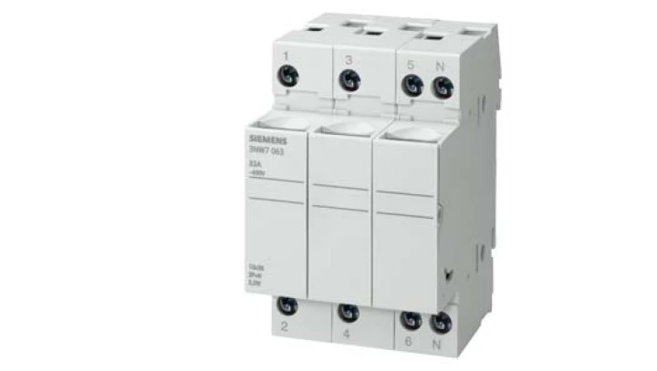 Podstawa bezpiecznikowa do wkł. cylindrycznych 8x32mm 20A 3P 3NW7333