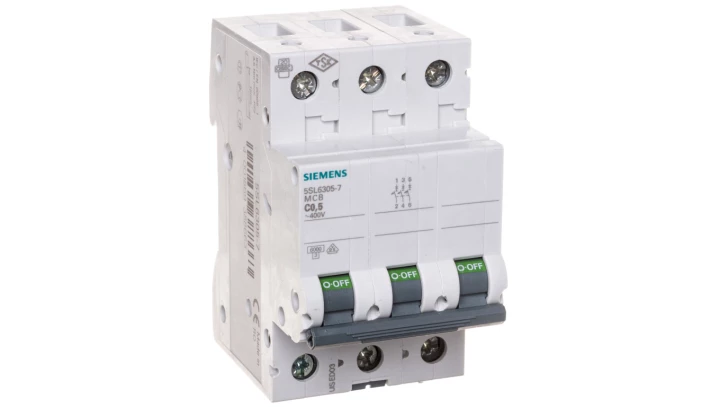 Wyłącznik nadprądowy 3P C 0,5A 6kA AC 5SL6305-7